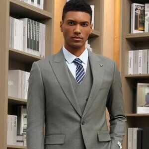 " Mens Stacy Adams Suit - Stacy Adams Suit Men's Designer Suit - Vested One Butt
